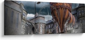 Kép - szürreális táj (órával) (90x30 cm)