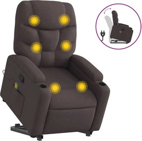vidaXL sötétbarna szövet dönthető masszázs- és állófotel