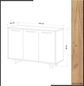 Piffa konyhaszekrény, 100 cm