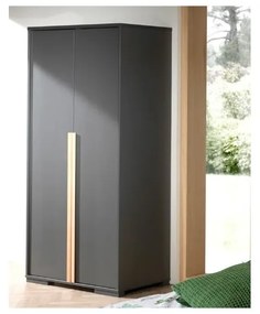 Sötétszürke gyerek ruhásszekrény 98x195 cm London – Vipack