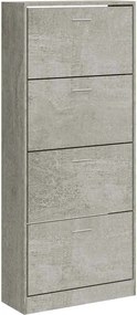 vidaXL betonszürke szerelt fa cipőszekrény 63x24x147 cm