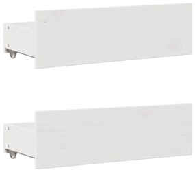 fehér tömör fenyőfa fiókos ágykeret matrac nélkül 90 x 200 cm