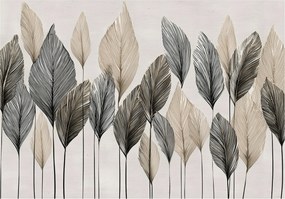 Fotótapéta Levelek Absztrakt Bézs Boho Falra Hálószoba Nappali 250x175