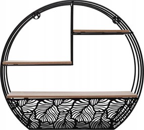 Fém fali polc fekete dekoratív loft