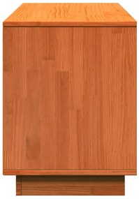 viaszbarna tömör fenyőfa cipőszekrény 110 x 34 x 45 cm