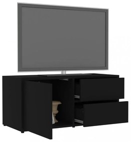 fekete szerelt fa TV-szekrény 80 x 34 x 36 cm