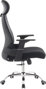 Irodai szék, fekete/króm, teherbírás 150 kg, HOLGER