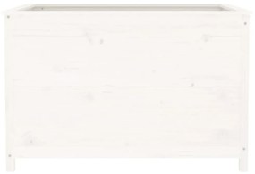 fehér tömör fenyőfa kerti magaságyás 119,5 x 82,5 x 78 cm