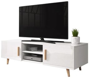 TV asztal/Szekrény Santos 2 (fehér fényes + matt fehér). 780491