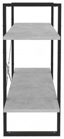 kétszintes betonszürke szerelt fa könyvszekrény 100x30x70 cm