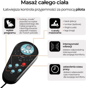 SPIKE forgó masszázsfotel, fekete műbőr