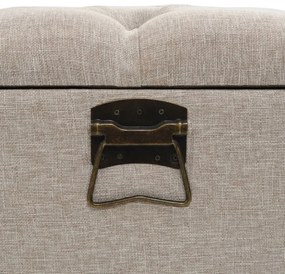 krémszínű szövet tárolópad háttámlával 110 cm