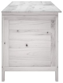 fehér tömör fenyőfa kerti tárolóláda 150x50x56,5 cm