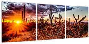 Kép - Arany sivatagi óra (órával) (90x30 cm)