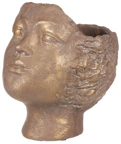 Beton kerti edény, fej, réz, átmérő 14 cm, 18 x 14x 19 cm