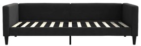 fekete szövet kanapéágy matraccal 100 x 200 cm