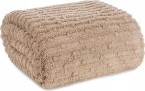 Takaró bézs 130x170 csíkos meleg puha színes ágytakaró kanapé