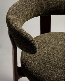 Zöld-sötét natúr színű kőrisfa bárszék (ülésmagasság 75 cm) Granite – Kave Home