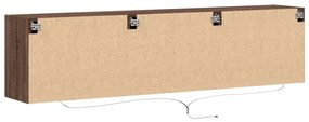 barna tölgy színű fali TV-szekrény LED-del 180 x 31 x 45 cm