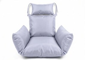 Fehér függőszék KOKON állvánnyal, világos párna