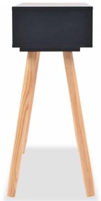 Fekete, tömör fenyőfa tálalóasztal 80 x 30 x 72 cm