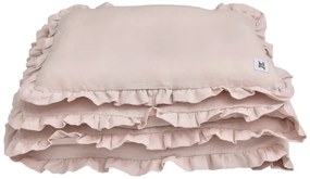 Vászon ágynemű kiságyba DUSTY PINK, M-es méret