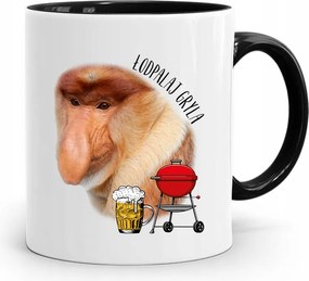 Bögre Fekete Vicces Hordozó Janusz Löghárító Grill nyomott mintával