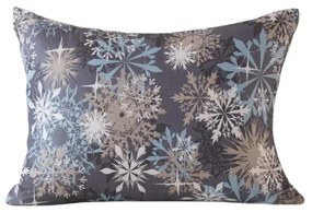SNOWFLAKE kékesszürke mikroszálas párnahuzat 70x90 cm