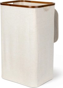 Krémszínű textil szennyeskosár Bamboo/Linen – Bigso