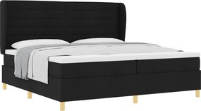 vidaXL Boxspring ágy matraccal Sötétszürke 90x190 cm Szövet Fekete