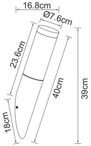 Globo 3157SW - Kültéri fali lámpa érzékelővel BOSTON 1xE27/15W/230V IP44