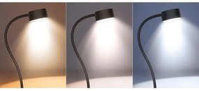 Solight WO3001-B-LED Dimmelhető flexibilis lámpa klipsszel LED/2W/5V 3000/4000/6500K fekete