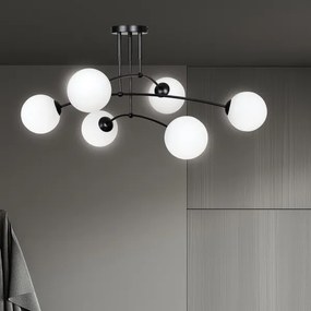 Csillár PREGOS 6xE14/10W/230V fekete/fehér