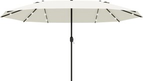 Outsunny LED-es Kétoldali Napernyő 440 x 256 cm Kerti Napernyő | Aosom