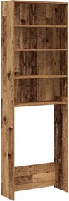 vidaXL Mosógép szekrény régi fa 64x24x190 cm