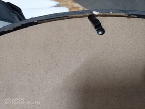 AKCIÓ Fekete kerek tükör bőr fogantyúval NAHAD Ø50 cm II. osztály