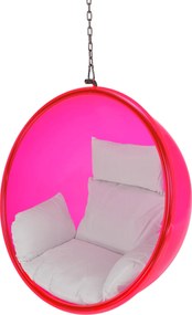Függő fotel, rózsaszín/ezüst/fehér, BUBBLE TYP 1