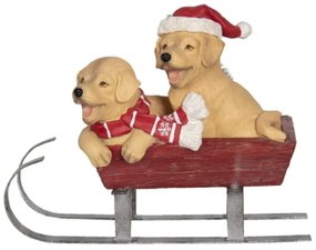 Karácsonyi dekoráció - Kutyusok szánon