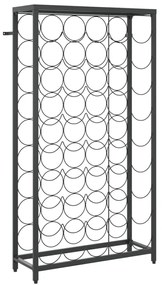 Fekete kovácsoltvas bortartó 45 palackhoz 54 x 18 x 100 cm