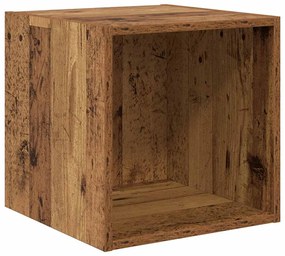 Fali Szekrény polcokkal 2 pcs Régi fa 37 x 37 x 37 cm Faanyag