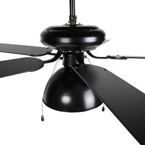 Mennyezeti ventilátor fekete bézs színnel 130 cm húzózsinórral - Mistral Magna