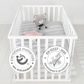 Fehér gurulós járóka 100x75 cm Style – Roba