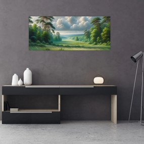 Kép - Zöld táj (120x50 cm)