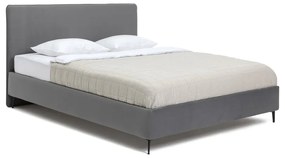 Szürke kárpitozott franciaágy ágyráccsal 180x200 cm Noira Slim – Bonami Selection