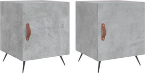 vidaXL 2 db betonszürke szerelt fa éjjeliszekrény 40 x 40 x 50 cm