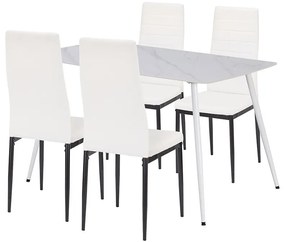 Renton 4+1 étkező garnitúra fehér-fekete