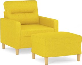 vidaXL világossárga szövet kanapéfotel lábtartóval 60 cm
