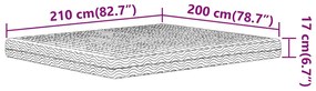 fehér H2/H3 keménységű habmatrac 200 x 210 cm