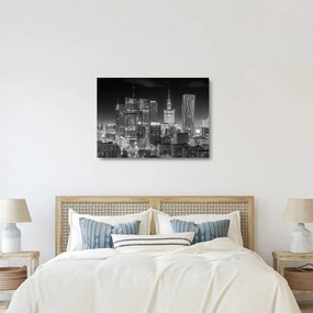 Üveg kép - Fekete-fehér New York (70x50 cm)