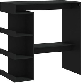 vidaXL fekete szerelt fa bárasztal tárolópolccal 100 x 50 x 101,5 cm